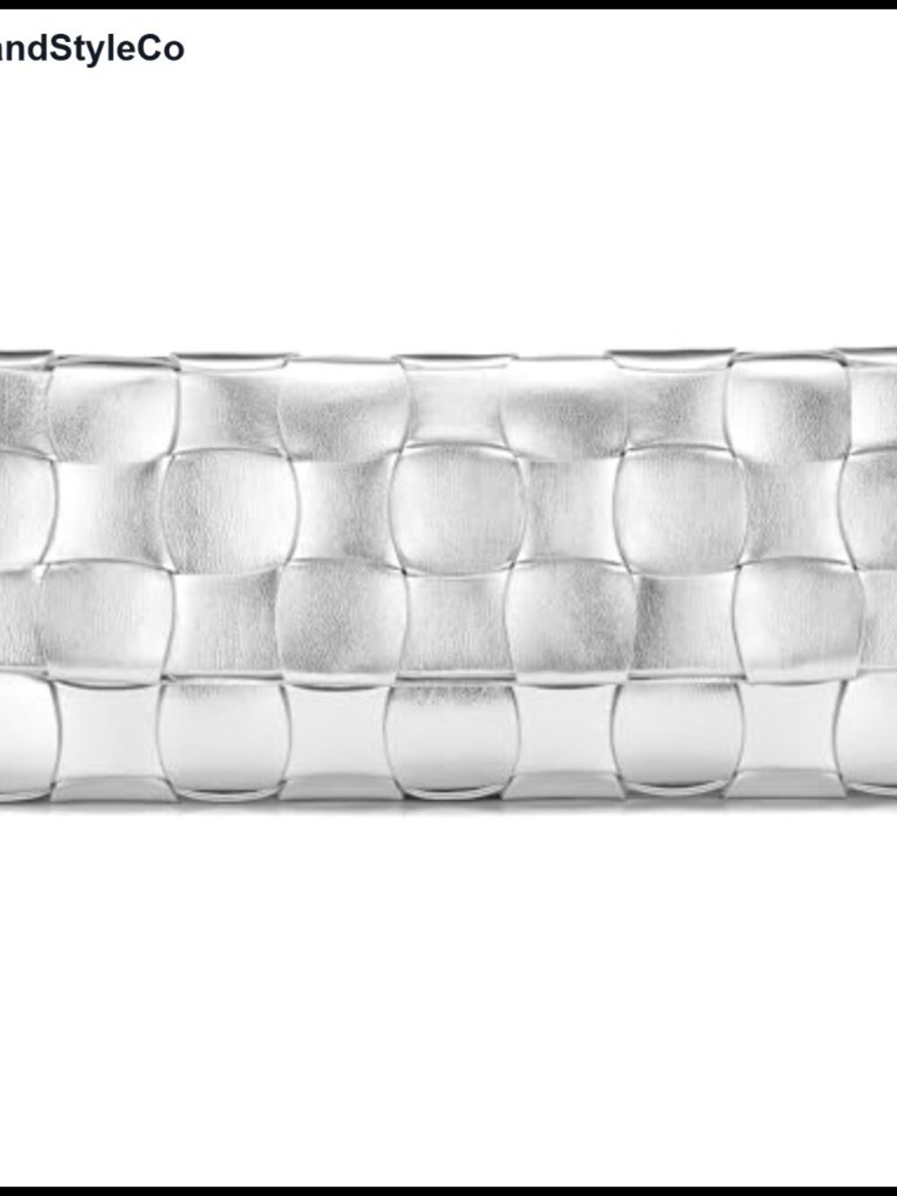Woven Evening Clutch with Detachable Chain Strap - Vegan Leather Women's Handbag